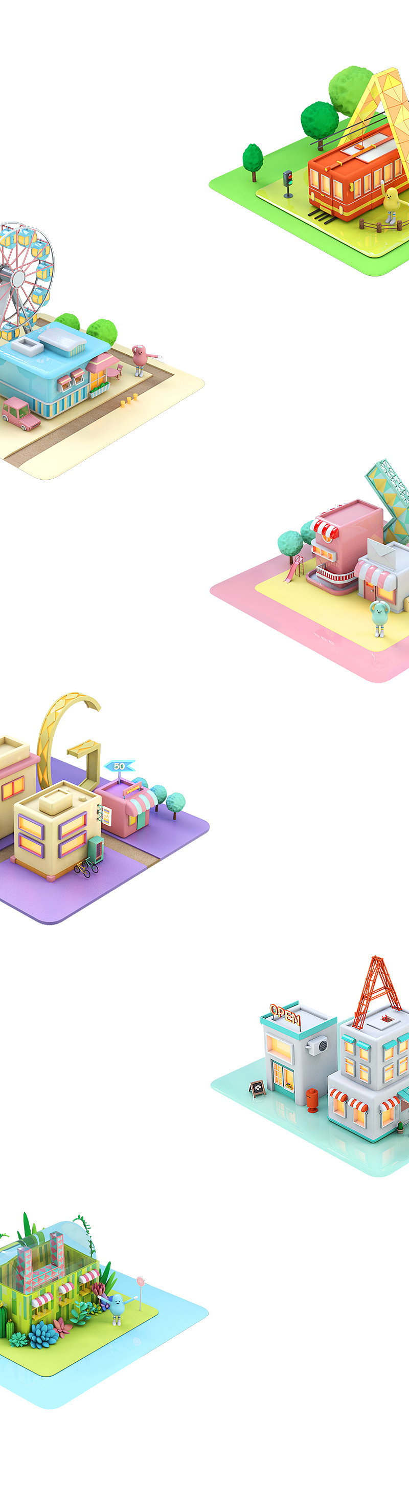 C4D练习＊City of Stars＊（图ZMTAxMDAwODYw） - 场景 - 站酷设计师蘑菇鸡子原创素材 - 站酷ZCOOL