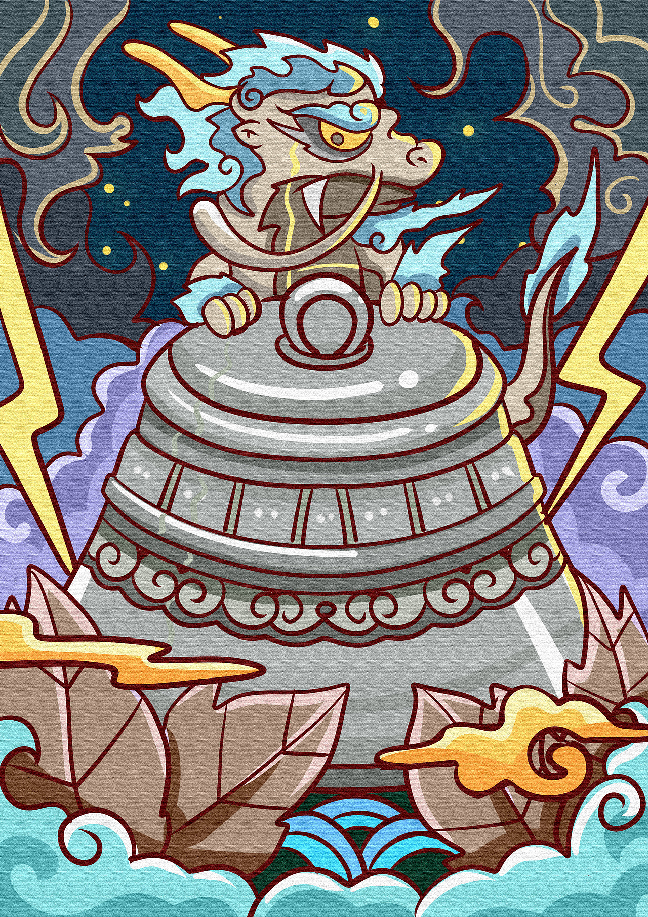 KUKI插画【九龙/星座/神兽/天王】