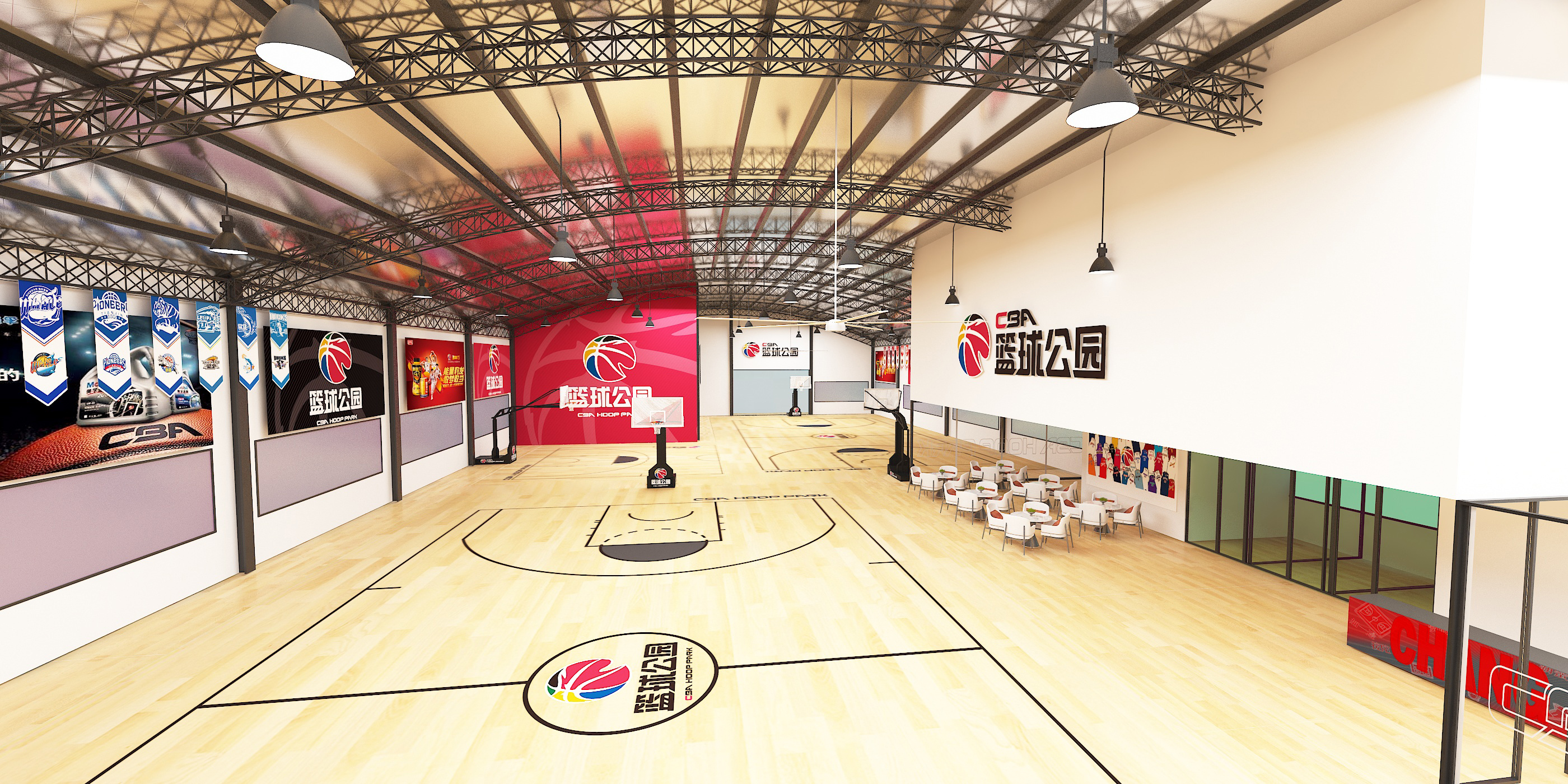篮球公园3d渲染设计
