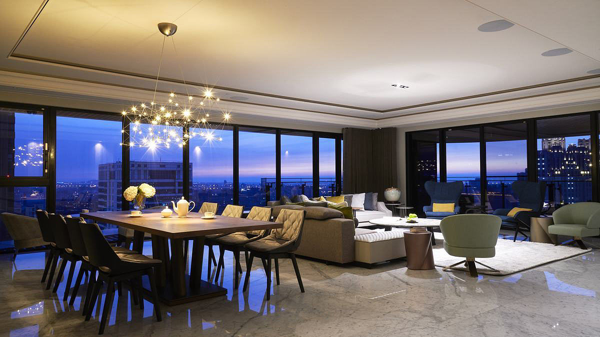 郑州高端别墅设计工作室推荐500平现代豪宅装修实景图