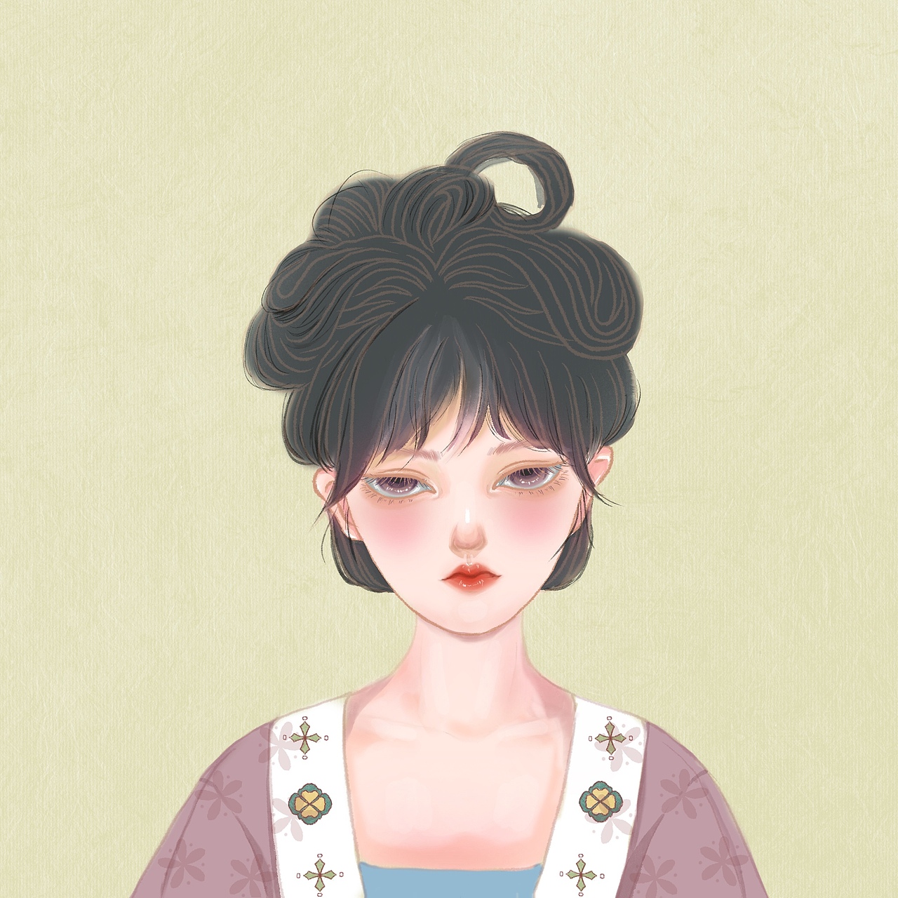 美女的冥想系列插画设计2