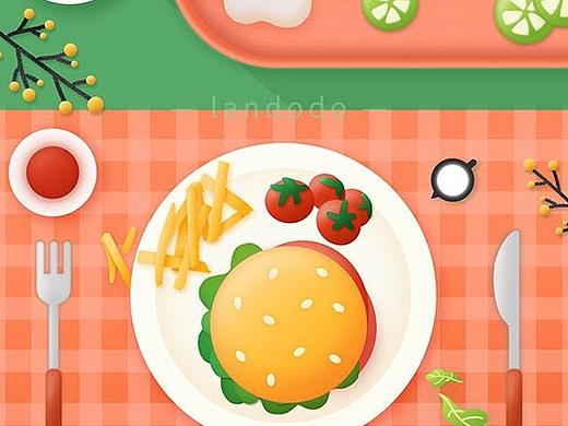 食物轻拟物插画