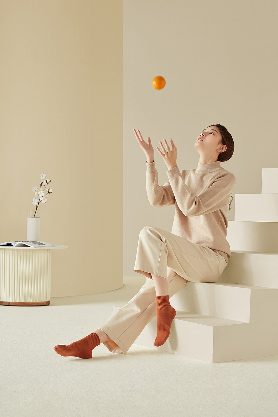 袜子拍摄 棉竹屋