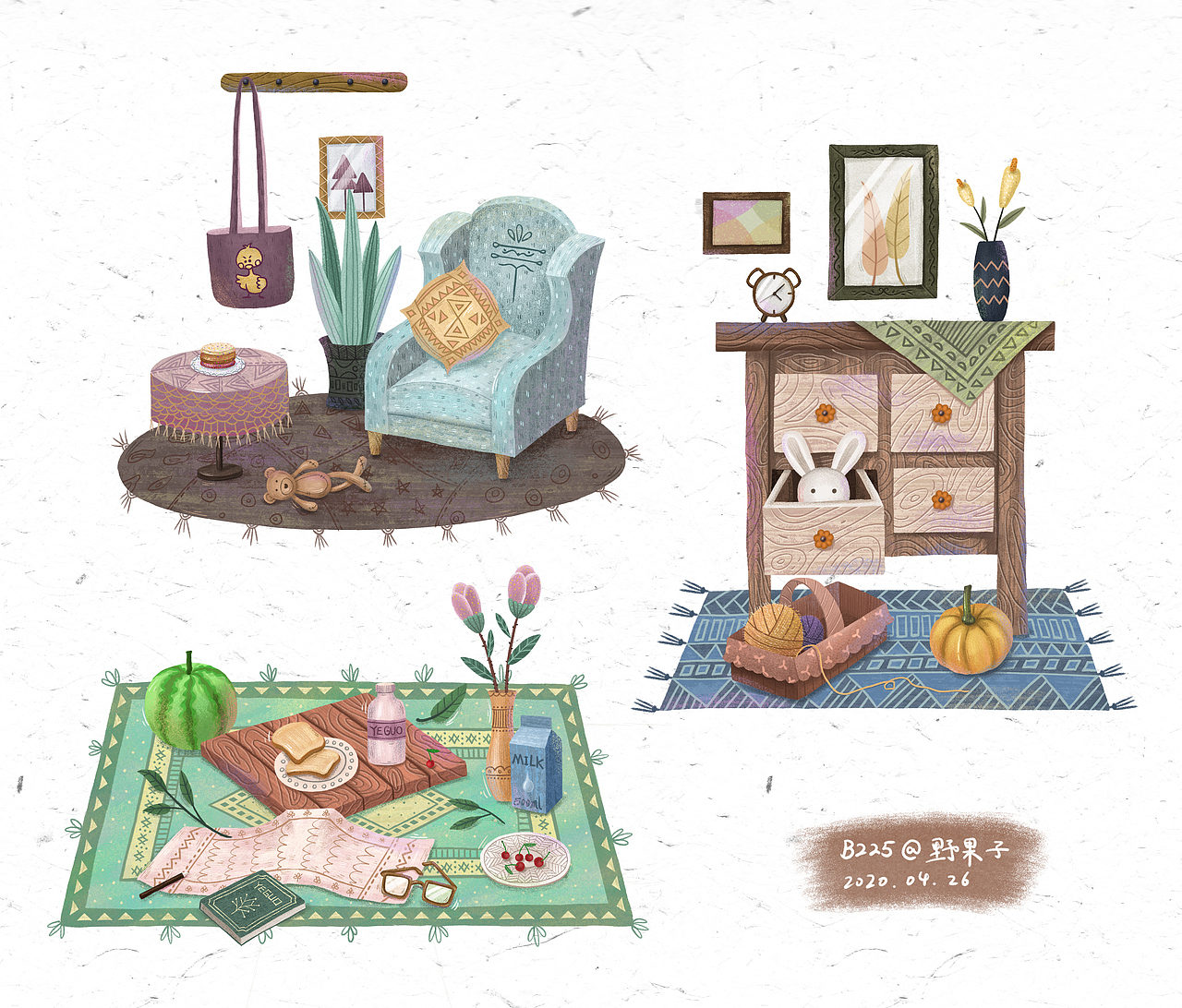 插画练习作品集二（图ZMjU2MDI2NjQ0） - 儿童插画 - 站酷设计师野果子i原创素材 - 站酷ZCOOL