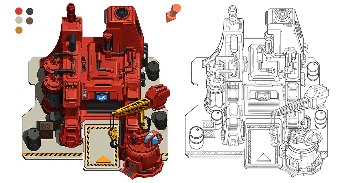 正面透视的机械维修所