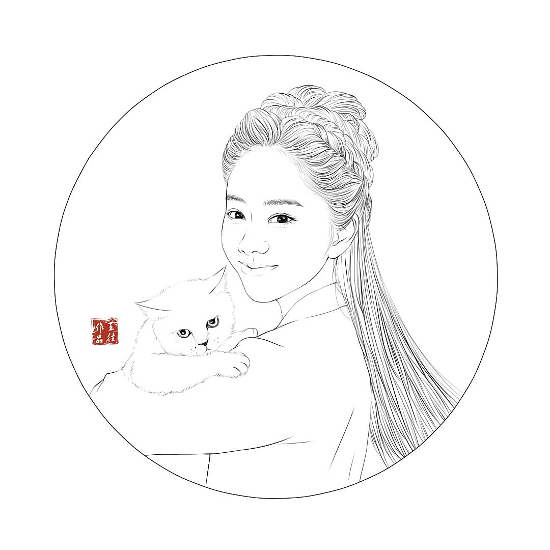 工笔人物——袁今夏（图ZMTkzMDMwNjUy） - 创作习作 - 站酷设计师王往Robin原创素材 - 站酷ZCOOL