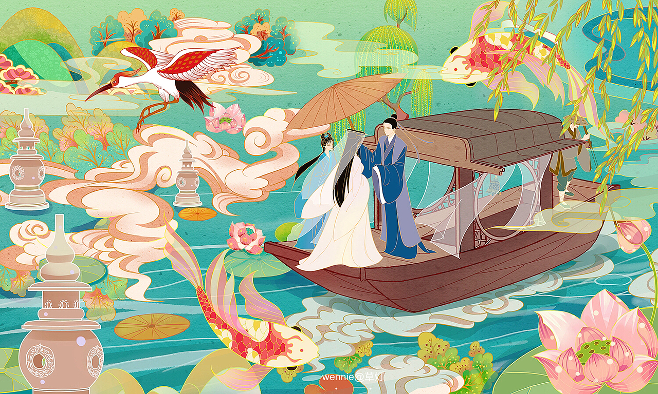 一组白蛇的飞机稿|插画|创作习作|喵美心善草灯_原创作品-站酷zcool