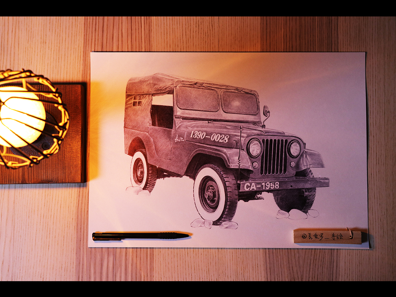 吾爱罗_手绘《新中国第一辆国产越野车》