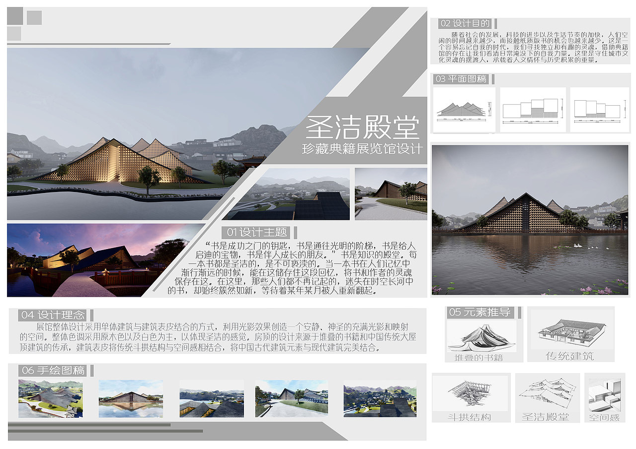 “圣洁殿堂”--珍藏典籍展览馆设计（图ZMjgyMzM4NzI0） - 其他空间 - 站酷设计师米兰展原创素材 - 站酷ZCOOL