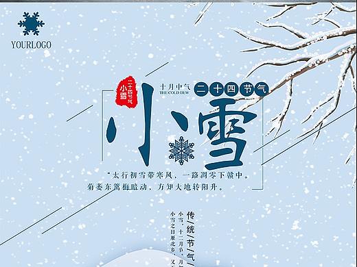 大气简约传统节日小雪二十四节气海报