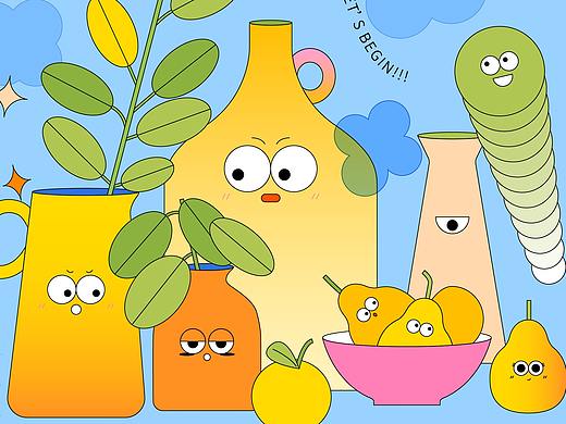 孟菲斯插画-《A Sleepy day》