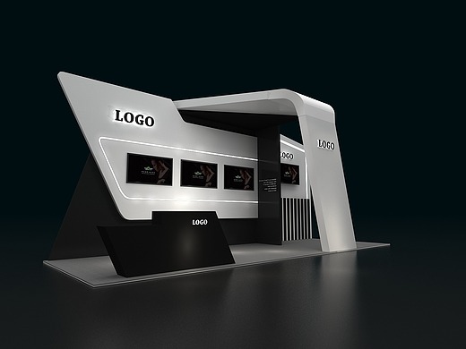 黑白新锐展台设计棣道风格展厅快闪空间-展陈设计18860103年前红黑