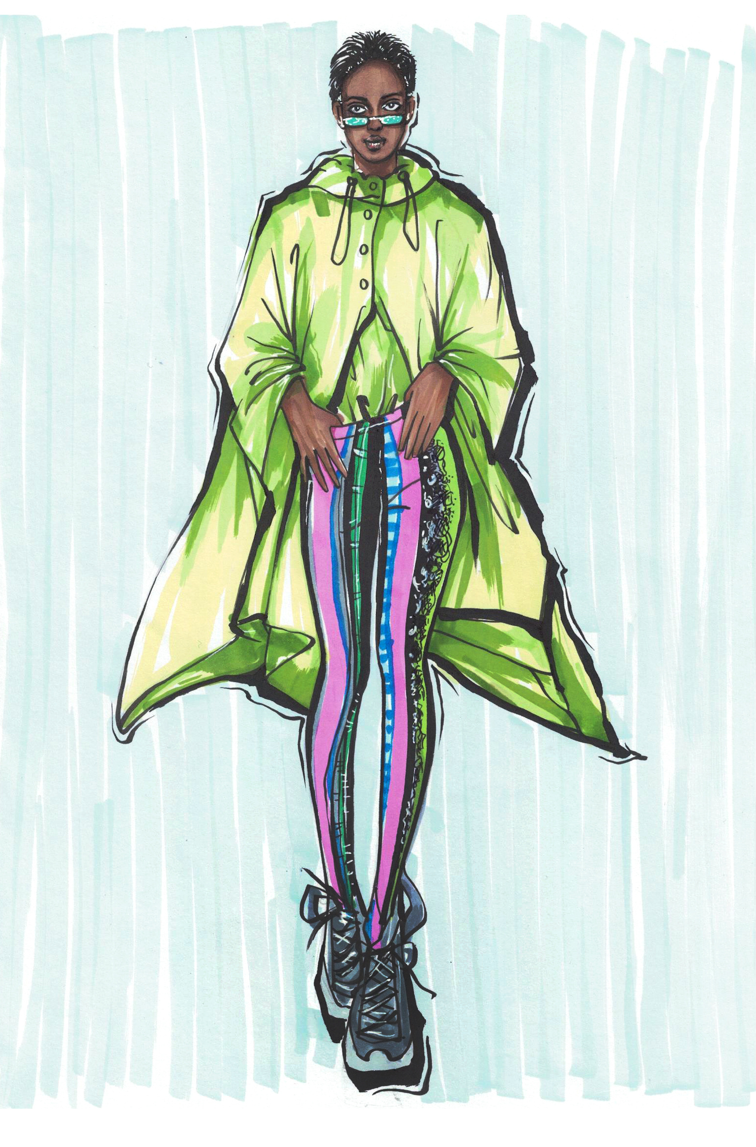 马克笔时装画|插画|其他插画|_南山养鹿人 - 原创作品 - 站酷 (zcool)