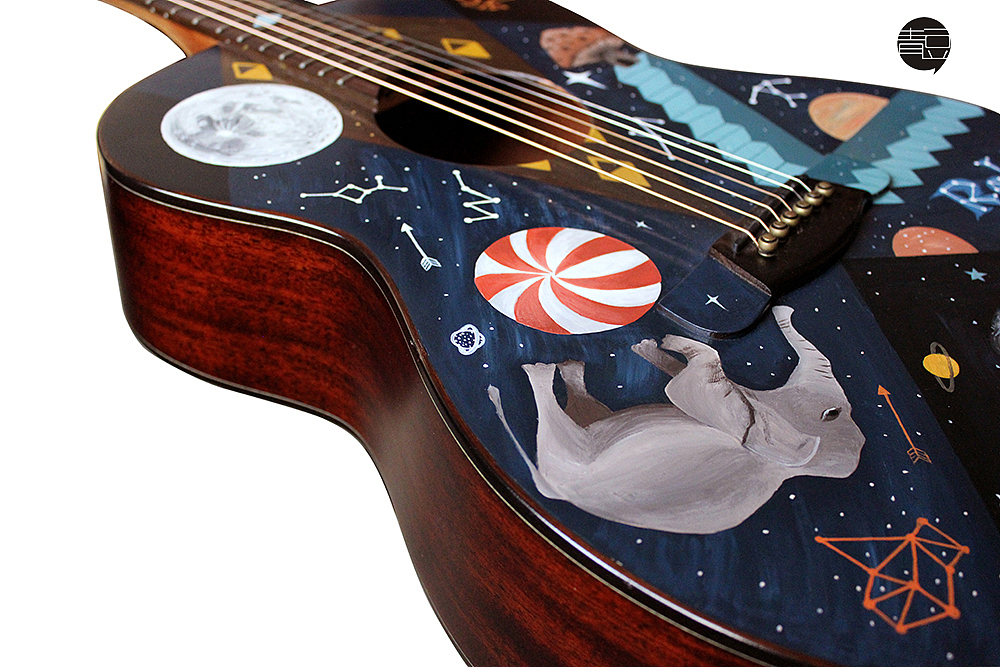 手绘吉他定制款（图ZMTQ1NTE2Njky） - 新锐潮流插画 - 站酷设计师青豆zoe原创素材 - 站酷ZCOOL