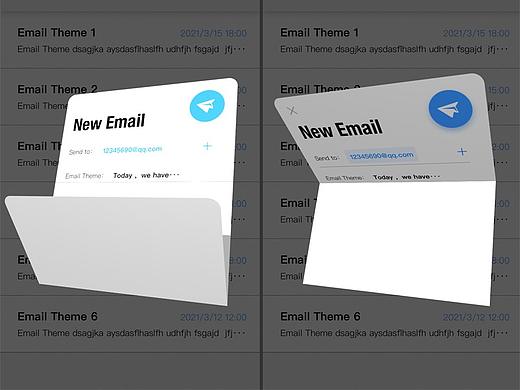 Email创意趣味动效——信封折叠收入草稿箱中