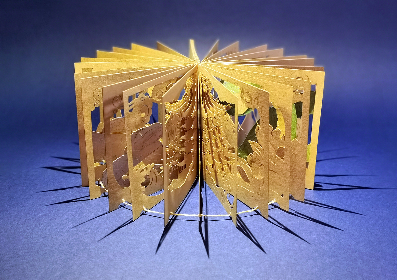 水漫金山立体书360°古代神话手工艺品_尔尔同学-站酷zcool