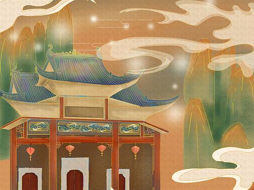 《亭台楼阁》（个人主页-ZNTI3Njc3NTY=） - 新锐潮流插画 - 站酷设计师大冬冬冬原创素材 - 站酷ZCOOL
