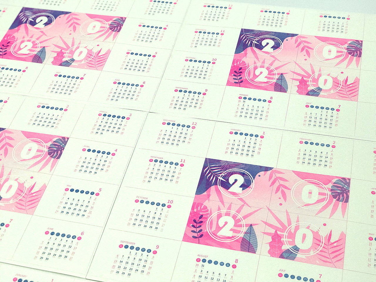 Bookness书感工作室2020年risograph日历