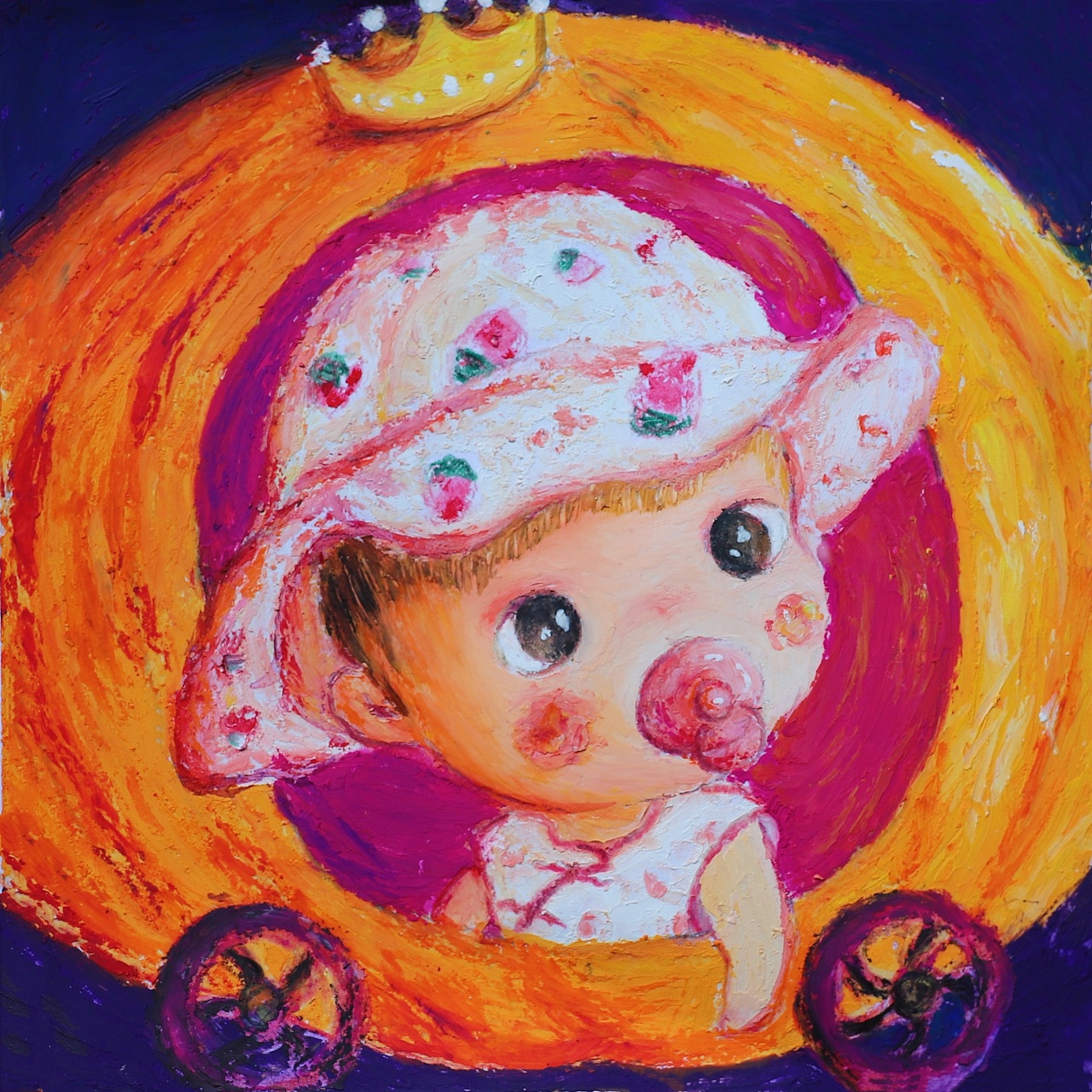 原创油画棒萌娃头像