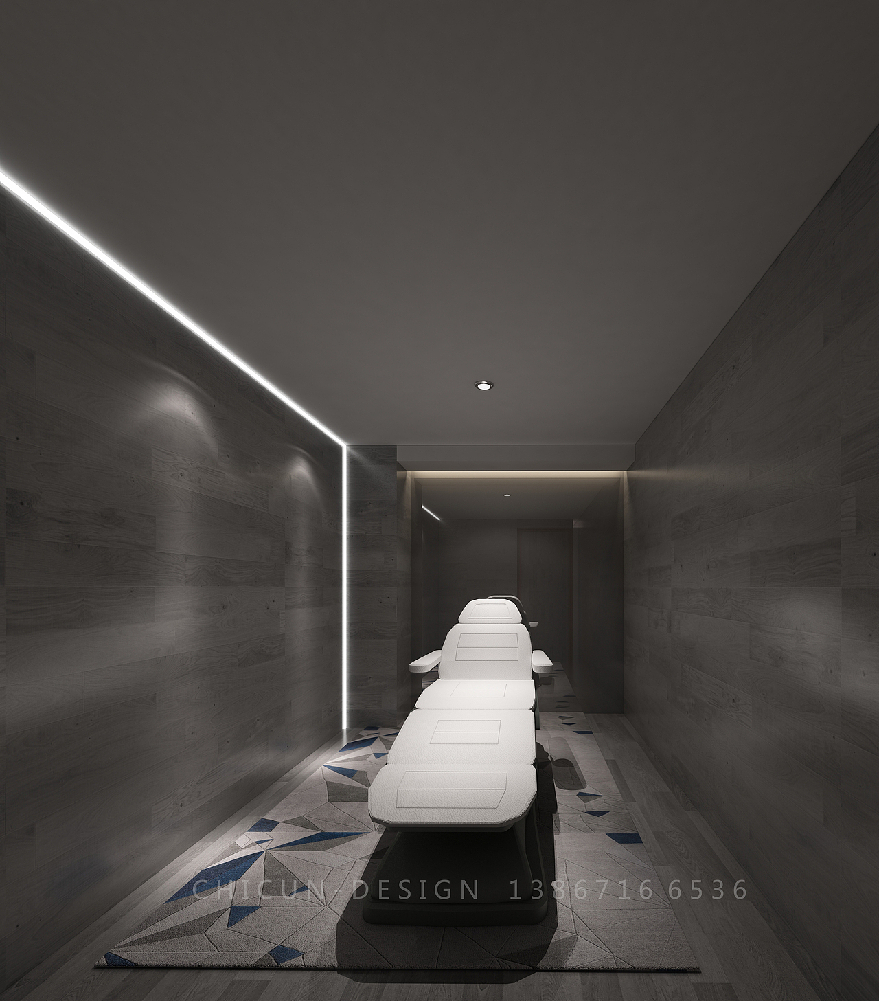 尺寸设计|粉色少女风网红风理发店发廊室内设计效果图