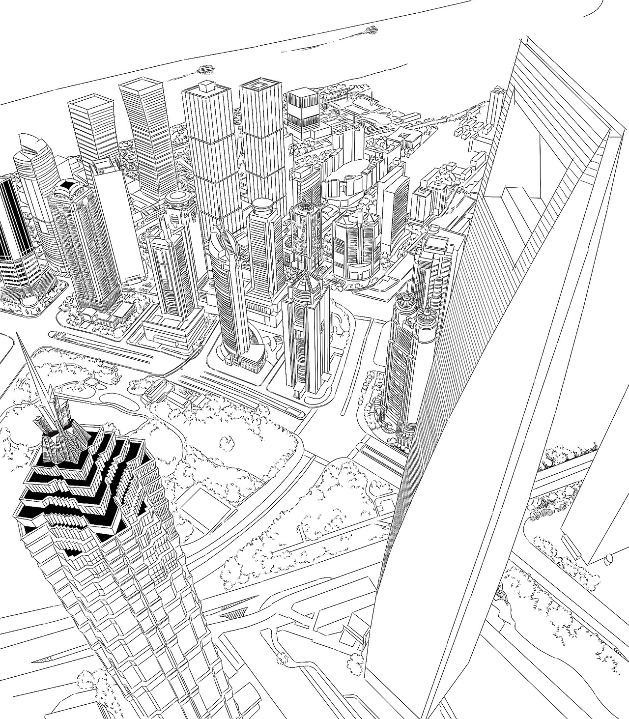 画 · 上海 — 陆家嘴（图ZNjk3OTk4ODQ=） - 创作习作 - 站酷设计师JasonKu原创素材 - 站酷ZCOOL