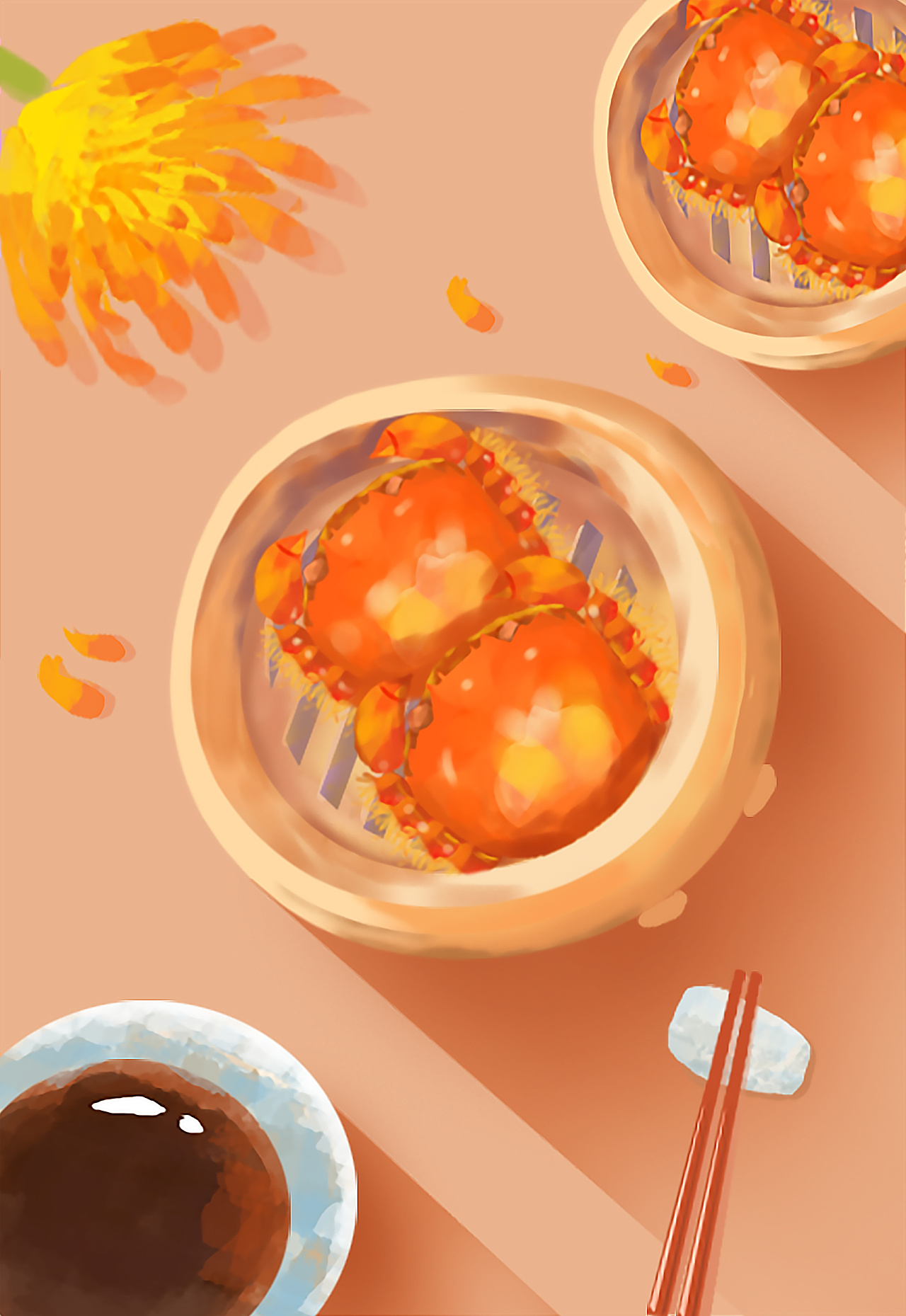 大闸蟹|插画|创作习作|刘文雅 - 临摹作品 - 站酷 (zcool)