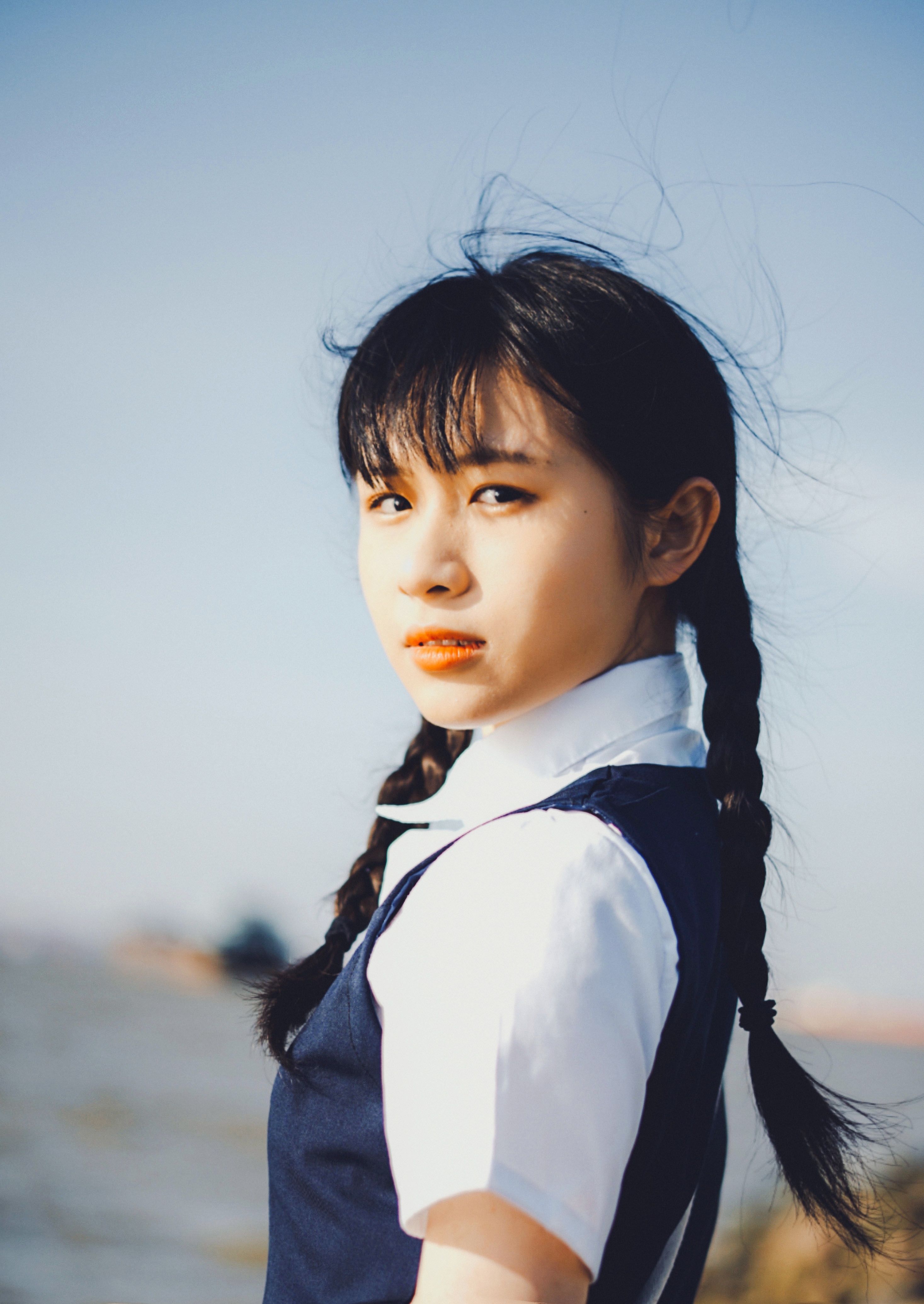 夏天,女孩,天空