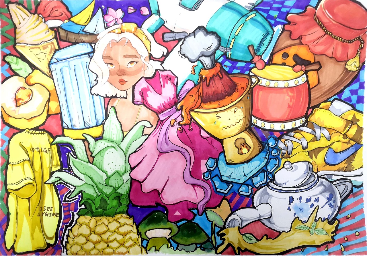 高三学生作业走一波～（图ZMjQ1ODIyOTg4） - 新锐潮流插画 - 站酷设计师孟爷子原创素材 - 站酷ZCOOL