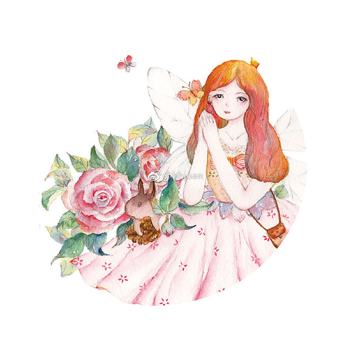 原创水彩鲜花美人（图ZMTI0NjQ3OTQ4） - 商业插画 - 站酷设计师hbjoan原创素材 - 站酷ZCOOL