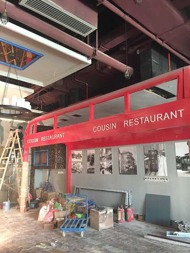 珠海华发商都【表哥餐厅】手绘天花-香港街道