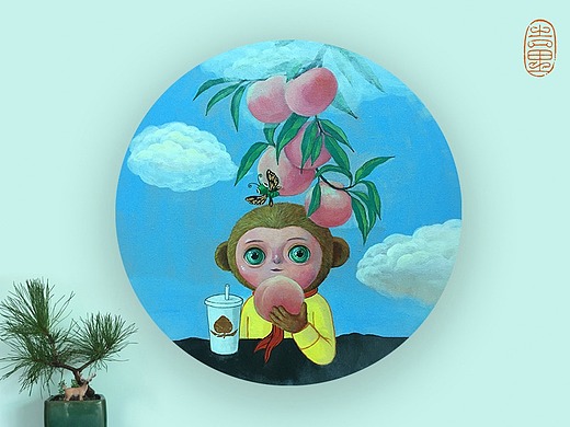 蟠桃插画_素材网站_图片免费下载-zcool站酷