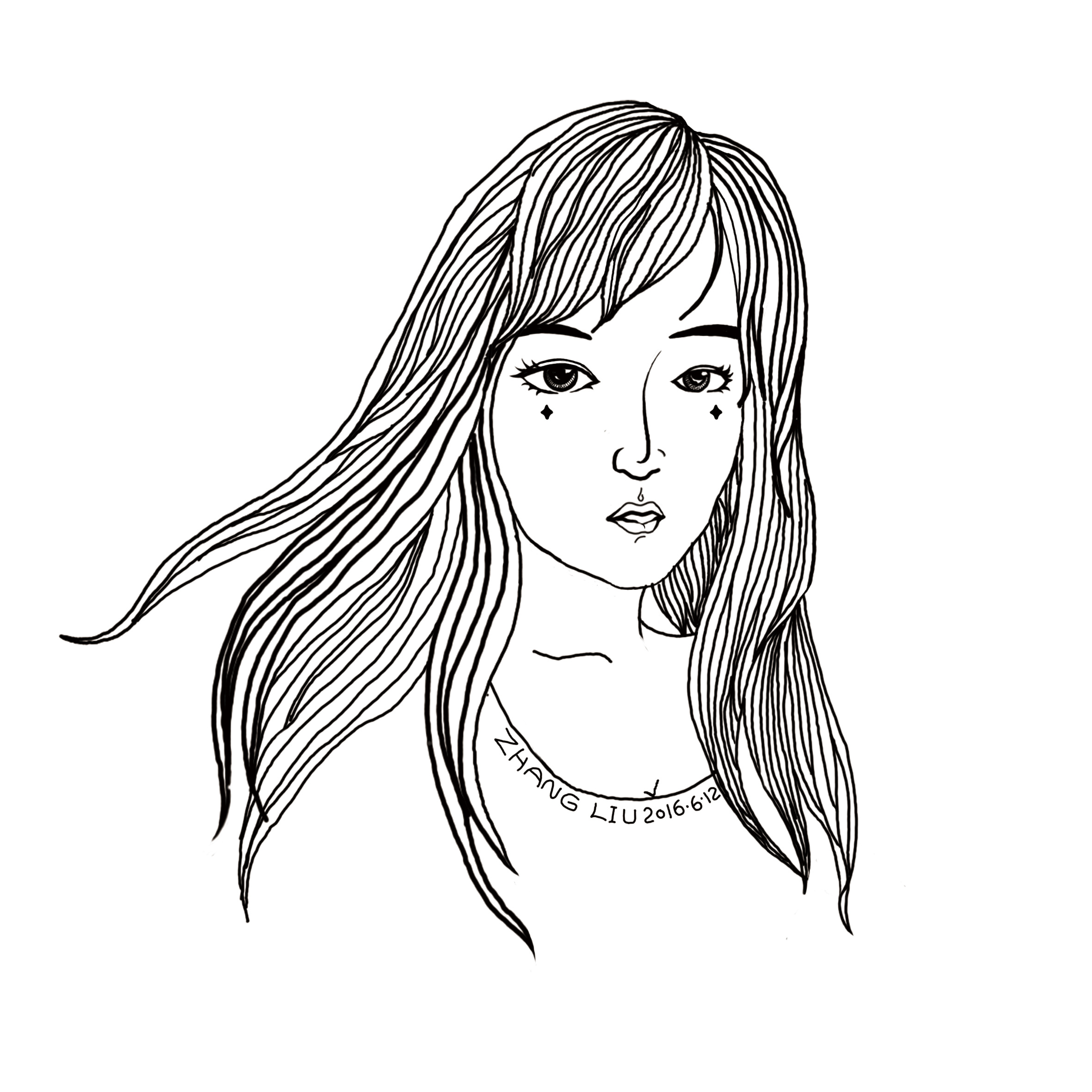 手绘女头像|插画|插画习作|张柳zhangliu - 原创作品 - 站酷 (zcool)