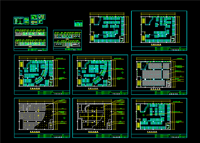 网吧网咖15套CAD+6套CAD带效果或实景图