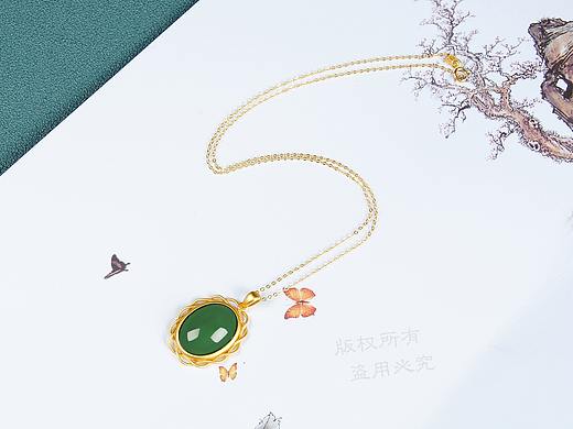 和田玉吊坠金镶玉碧玉吊坠和田玉碧玉天猫淘宝京东碧玉