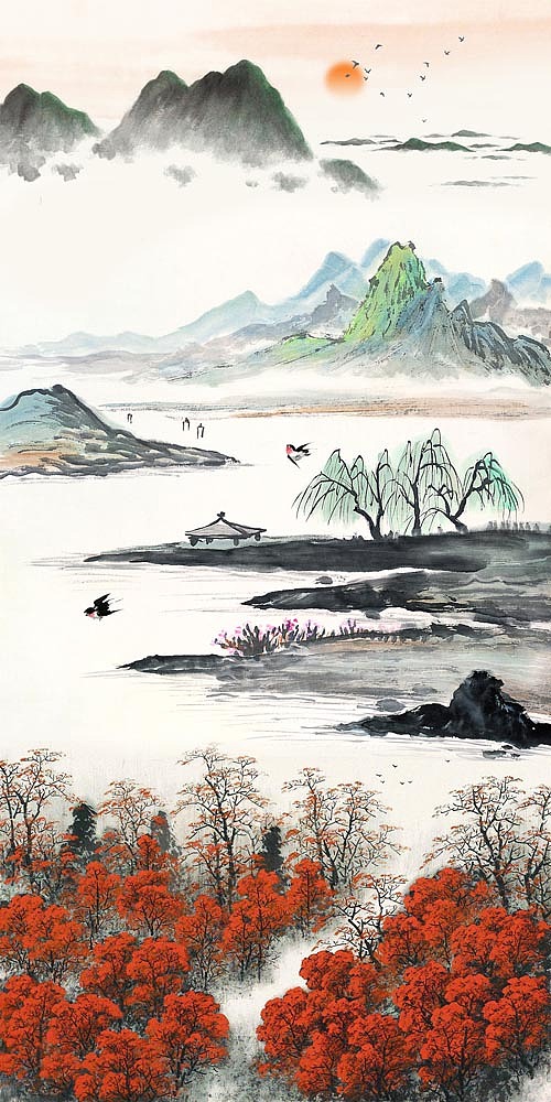 2022小清新香格里拉定制（图ZMjkwNzI5NTg4） - 商业插画 - 站酷设计师窗帘图库原创素材 - 站酷ZCOOL