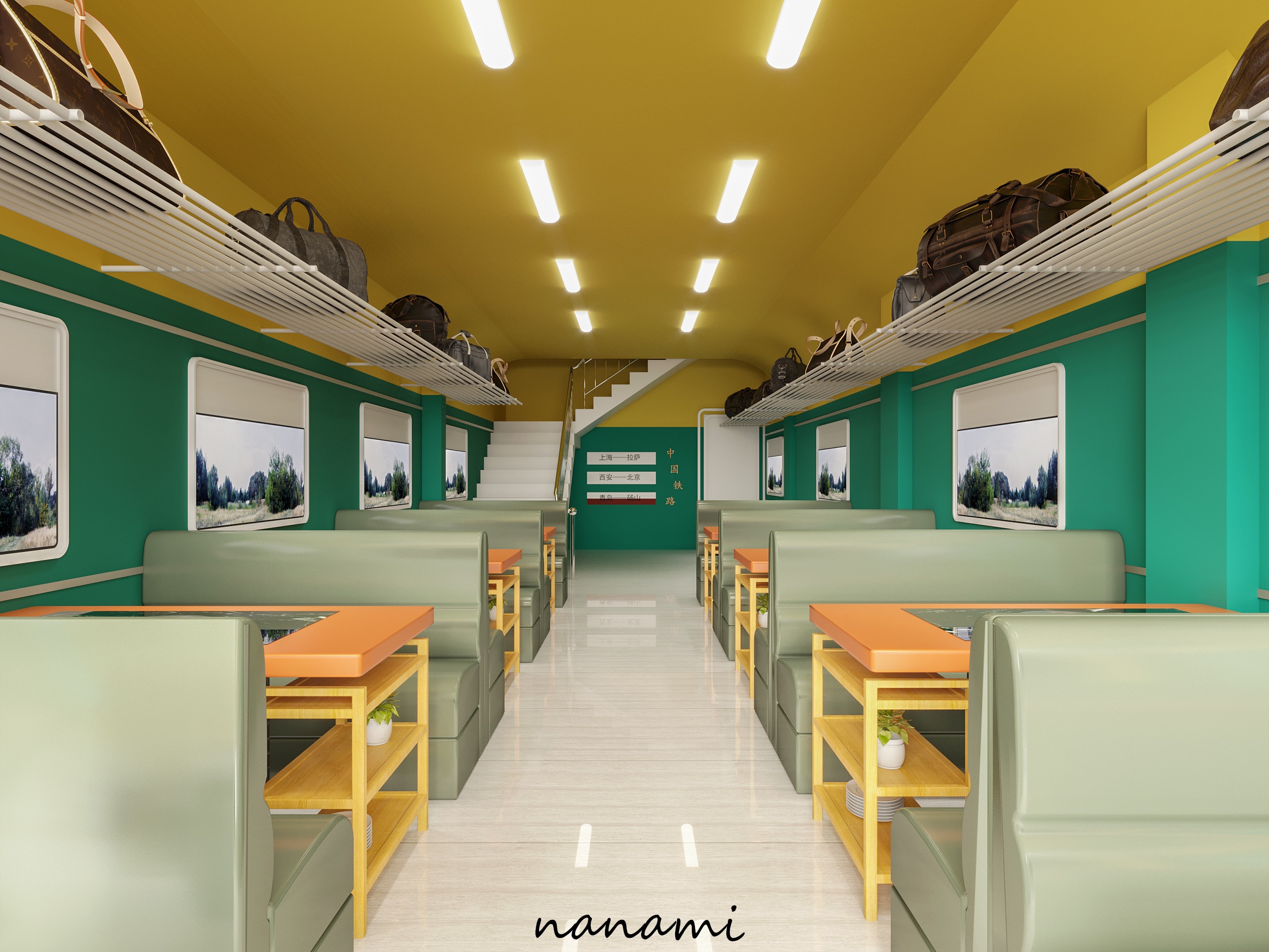 绿皮火车记忆餐厅地道俄式西餐在充满回忆的绿皮火车里品尝美味的