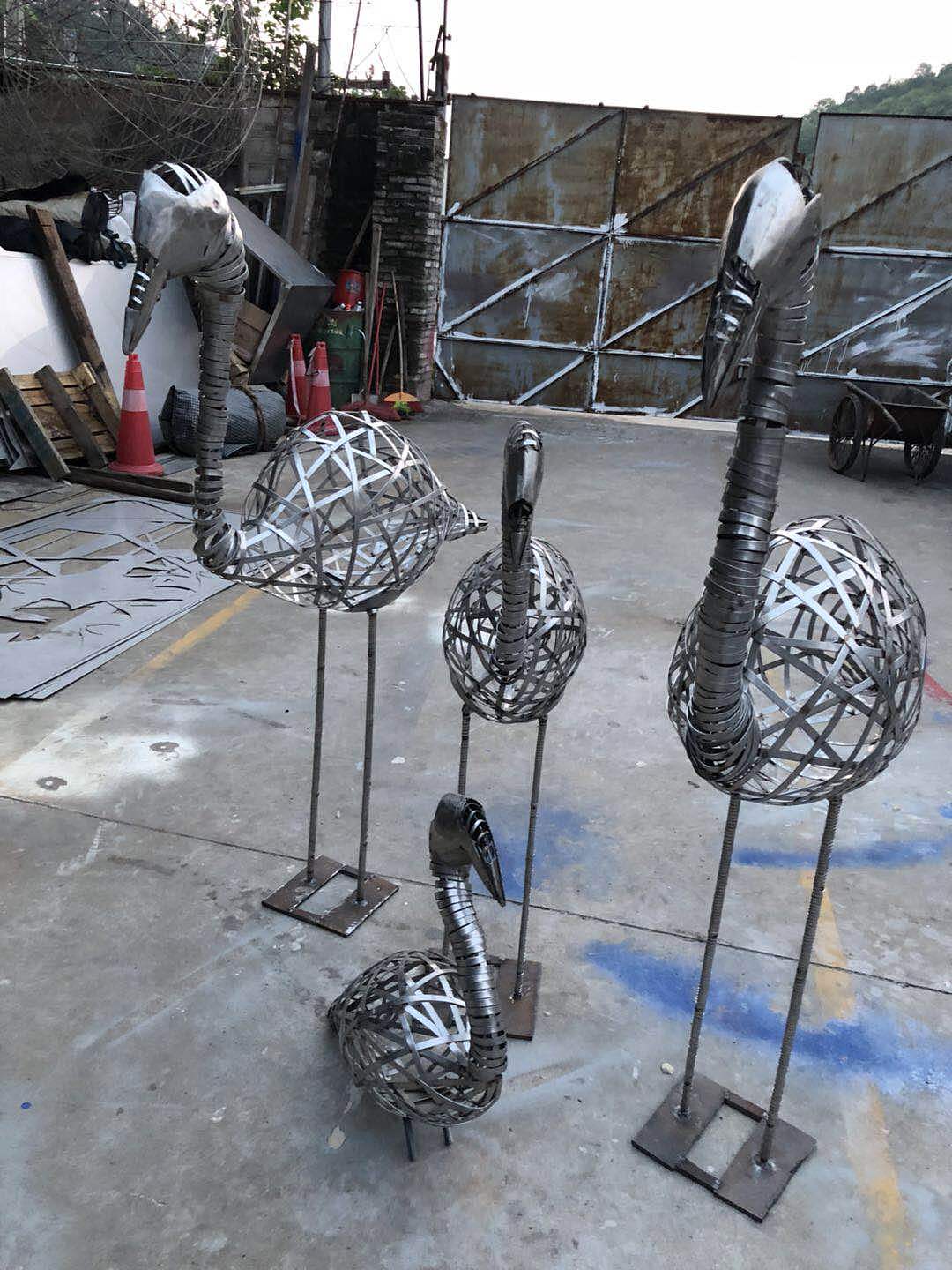 火烈鸟不锈钢景观雕塑 园林广场景观雕塑