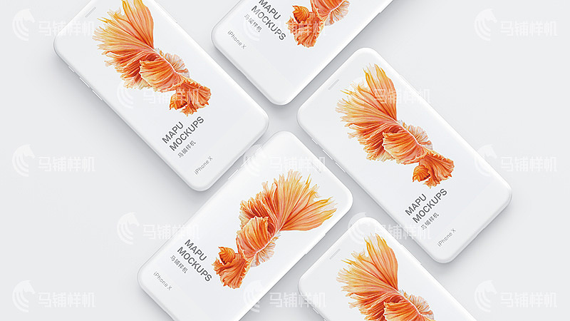 iphoneX白模 马铺样机效果贴图素材psd模版板设计vi
