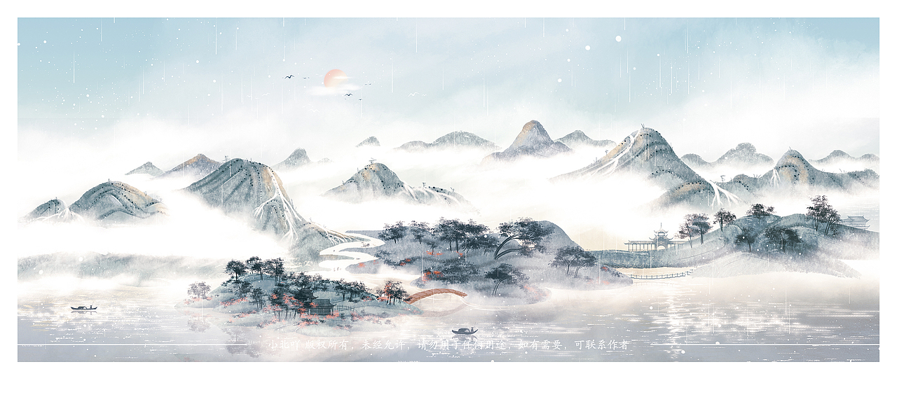 水墨画（图ZMjMzMjk1Nzcy） - 艺术插画 - 站酷设计师山晚樵渔原创素材 - 站酷ZCOOL