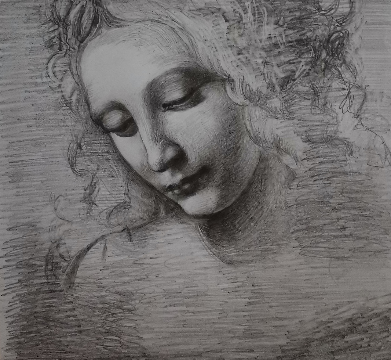 临摹 素描 女人头像