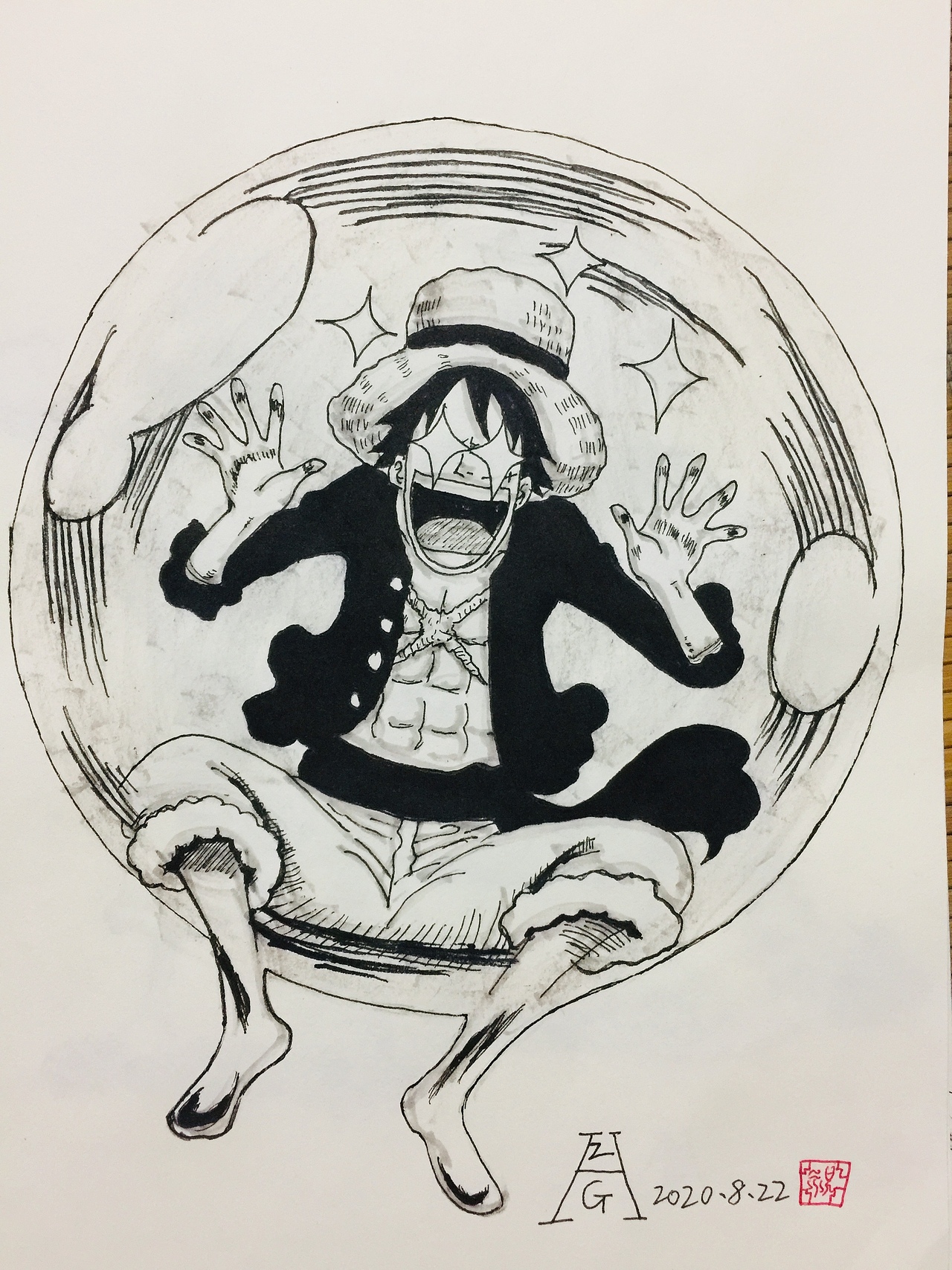 《海賊王八月份手繪臨摹》（图ZMjI0MDMxODcy） - 单幅漫画 - 站酷设计师Jackie祝少原创素材 - 站酷ZCOOL