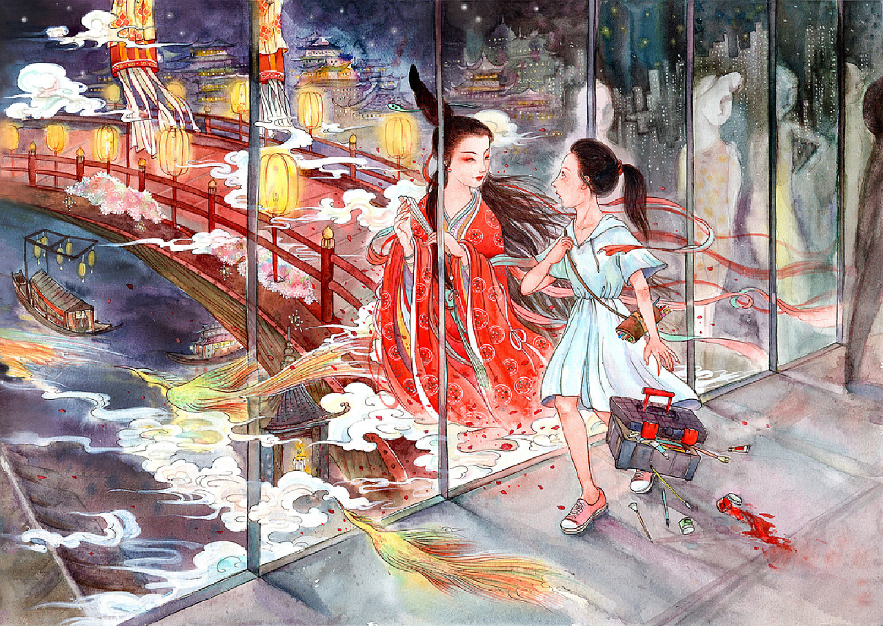 第一章:入梦<br>入夜灯火辉煌处<br>万妖穿梭<br>我摸着冰冷的玻璃幕墙<br>对面有一张<br>看似陌生却熟悉的脸<br>她突然握住我的手腕<br>将我拉入