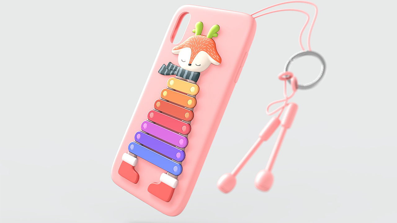 趣味手机壳设计-小鹿敲琴