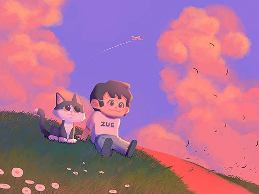 和毛毛一起的夕阳染红了天（个人主页-ZNjE0NjM4NzY=） - 创作习作 - 站酷设计师祖祖祖鹅原创素材 - 站酷ZCOOL