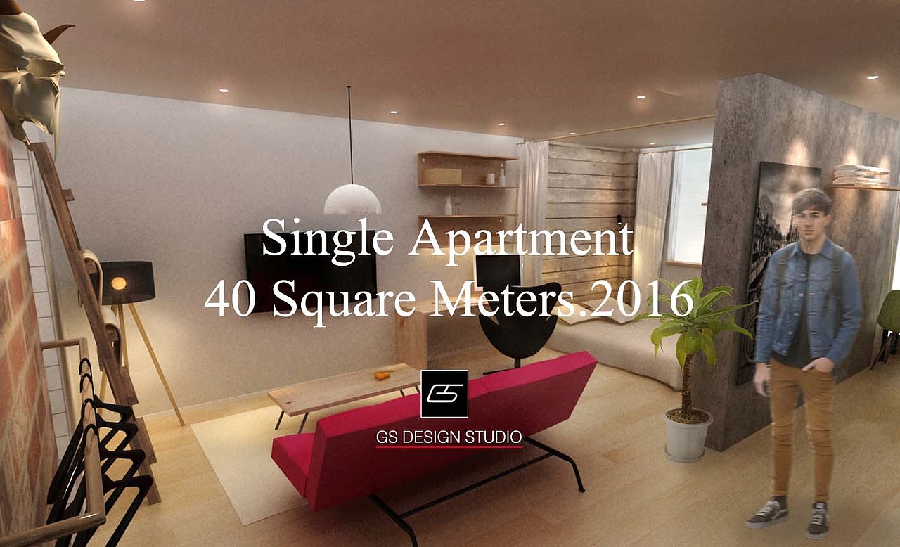 GS Project - 40平单身公寓设计（图ZMTU1OTEwODM2） - 家装设计 - 站酷设计师居寺空间原创素材 - 站酷ZCOOL