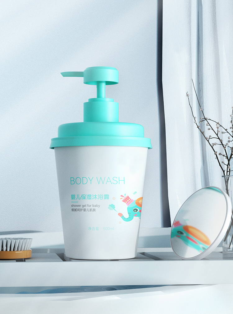 儿童沐浴露-三维-后期