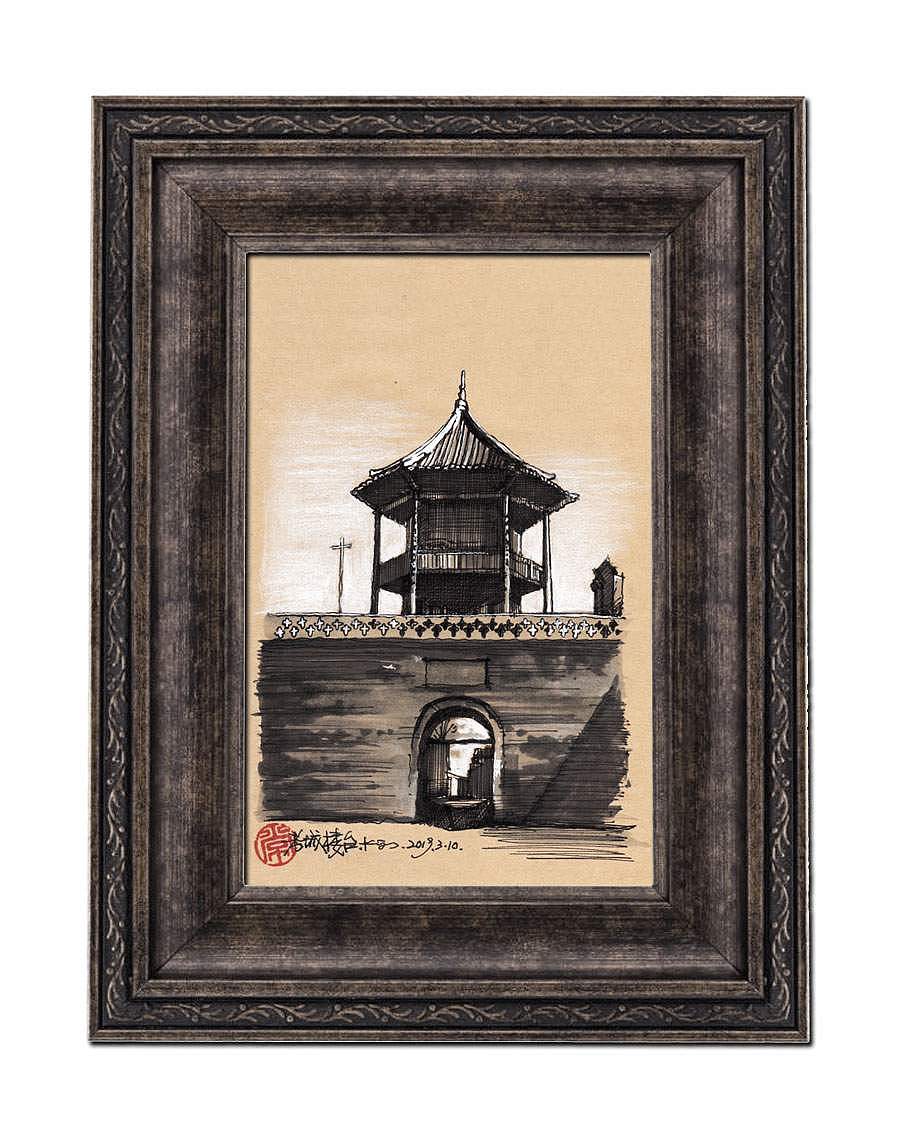 手绘邯郸老建筑