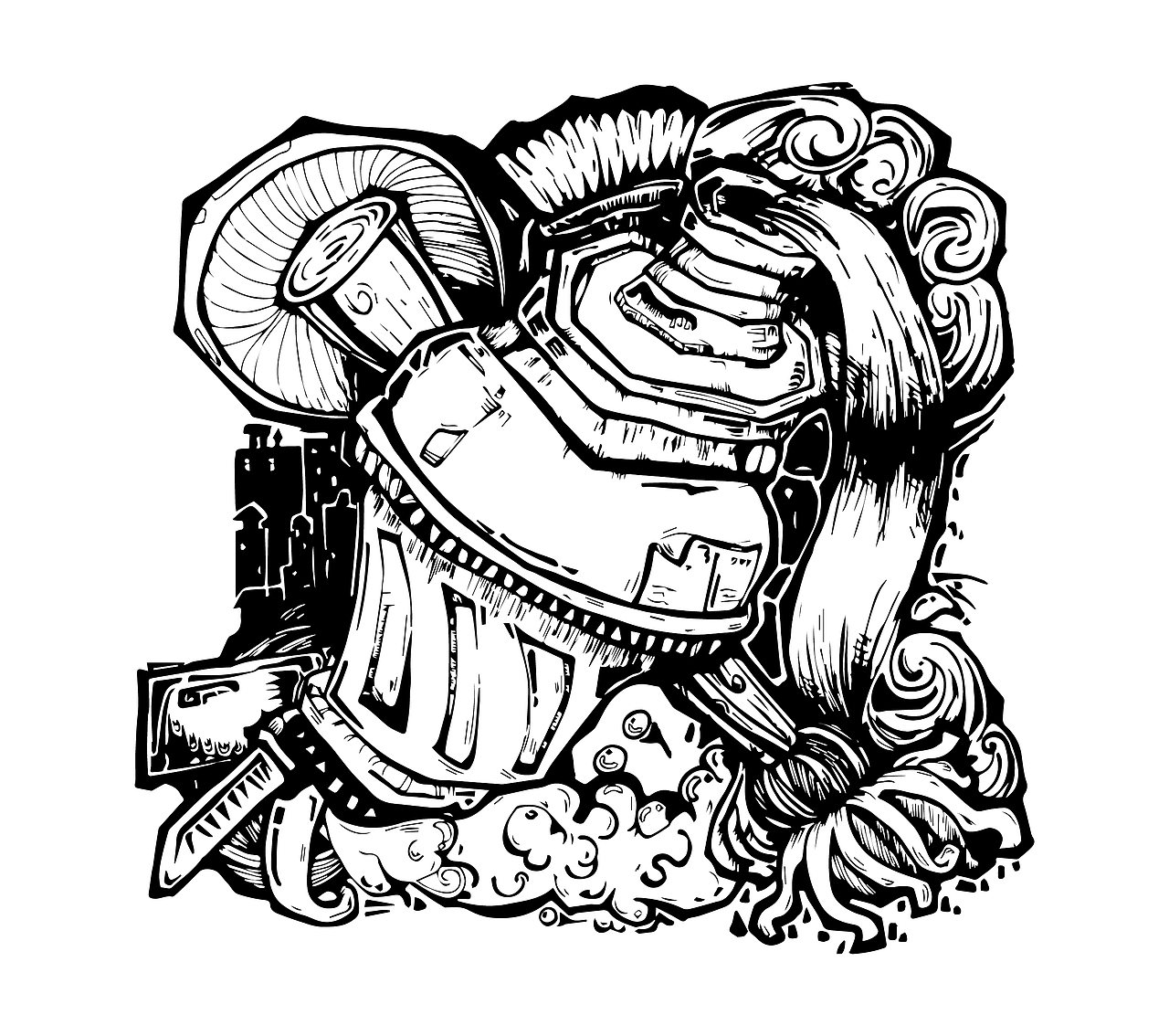 一波黑白装饰画