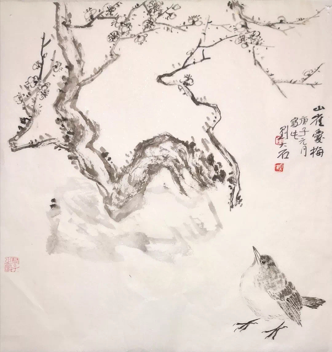 【古风国画】山雀爱梅 我爱梅（图ZMjA4NDUyMDU2） - 绘画 - 站酷设计师Z76770682原创素材 - 站酷ZCOOL