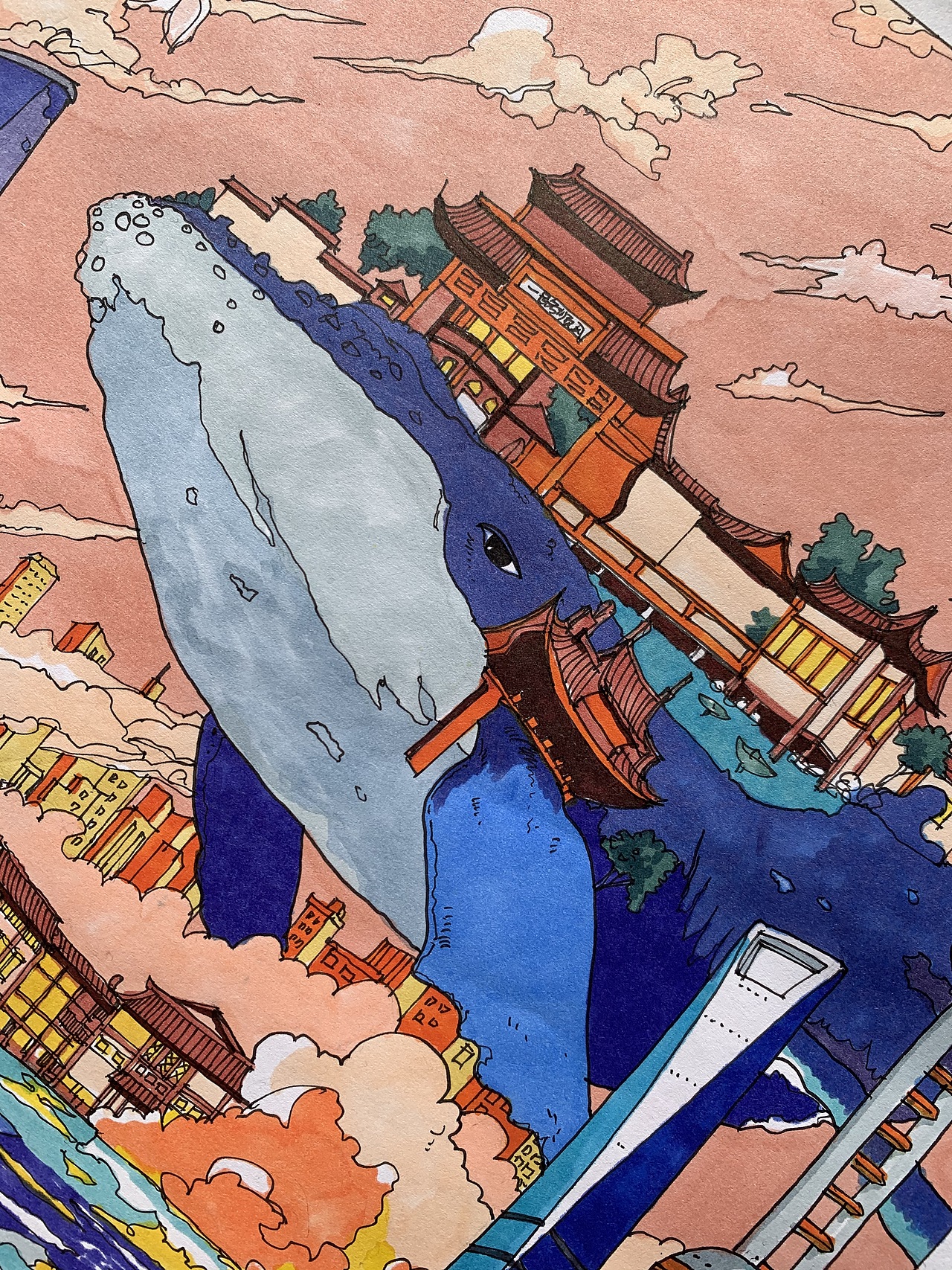 马克笔插画练习（图ZMjM1MTM4MjMy） - 创作习作 - 站酷设计师MOYUdesign原创素材 - 站酷ZCOOL